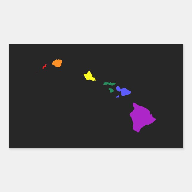 Hawaiian Rainbow Rechteckiger Aufkleber (Vorderseite)