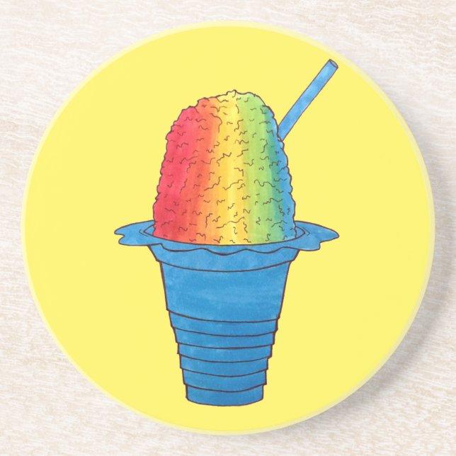 Hawaiian Rainbow Shave Ice Frozen Dessert Hawaii Getränkeuntersetzer (Vorne)