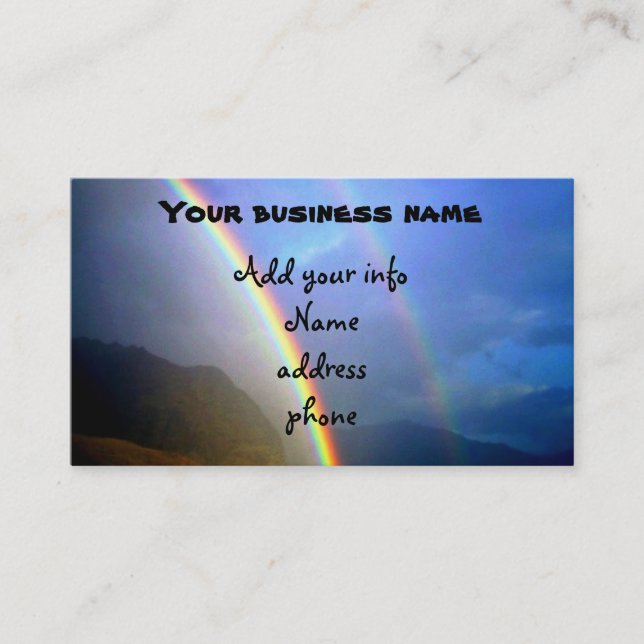 Hawaiian raindows Business Card Visitenkarte (Vorderseite)
