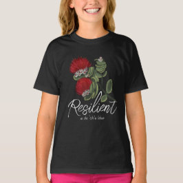 Hawaiian Red Lehua Flower Watercolor Resilience T-Shirt