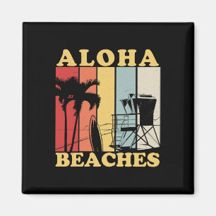 Hawaiian Retro 80er Jahre Stil Aloha Strände Surf Magnet
