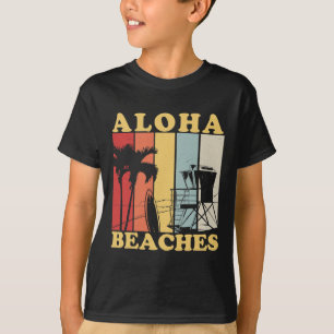 Hawaiian Retro 80er Jahre Stil Aloha Strände Surf T-Shirt