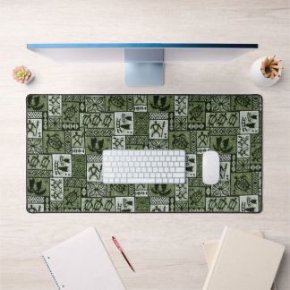 Hawaiian Sailing Canoe and Honu Tapa Schreibtischunterlage