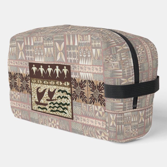 Hawaiian Sailing Canoe Tapa Travel Bag Waschbeutel (Linke Seite)