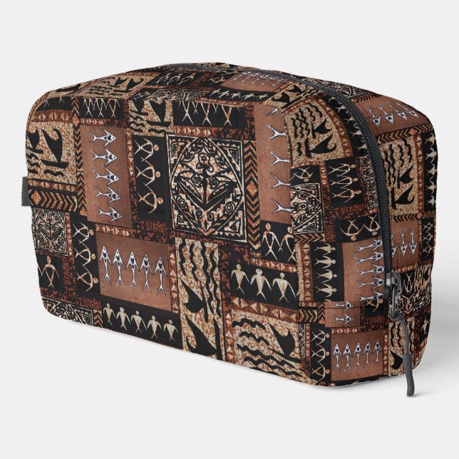 Hawaiian Sailing Canoe Tapa Travel Bag Waschbeutel (Rechte Ecke)