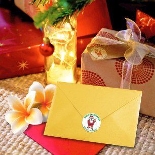 Hawaiian Santa Red Runder Aufkleber