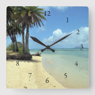 Hawaiian Scenic Ocean View Quadratische Wanduhr
