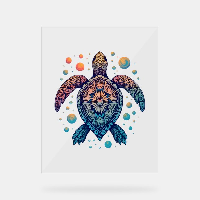 Hawaiian Sea Turtle Krawatte-Dye Hawaii Urlaub Str Acrylschild (Vorderseite)