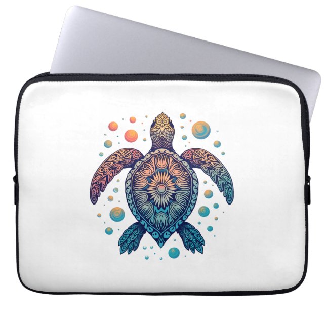 Hawaiian Sea Turtle Krawatte-Dye Hawaii Urlaub Str Laptopschutzhülle (Vorderseite)