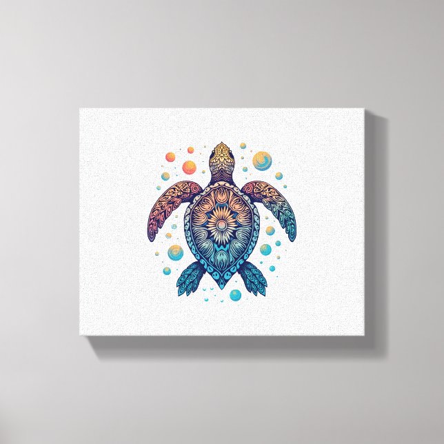 Hawaiian Sea Turtle Krawatte-Dye Hawaii Urlaub Str Leinwanddruck (Vorderseite)