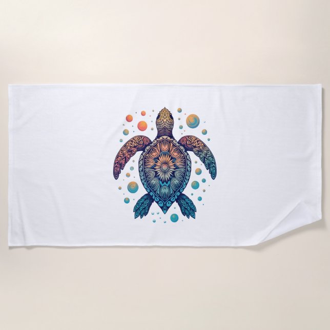 Hawaiian Sea Turtle Krawatte-Dye Hawaii Urlaub Str Strandtuch (Vorderseite)