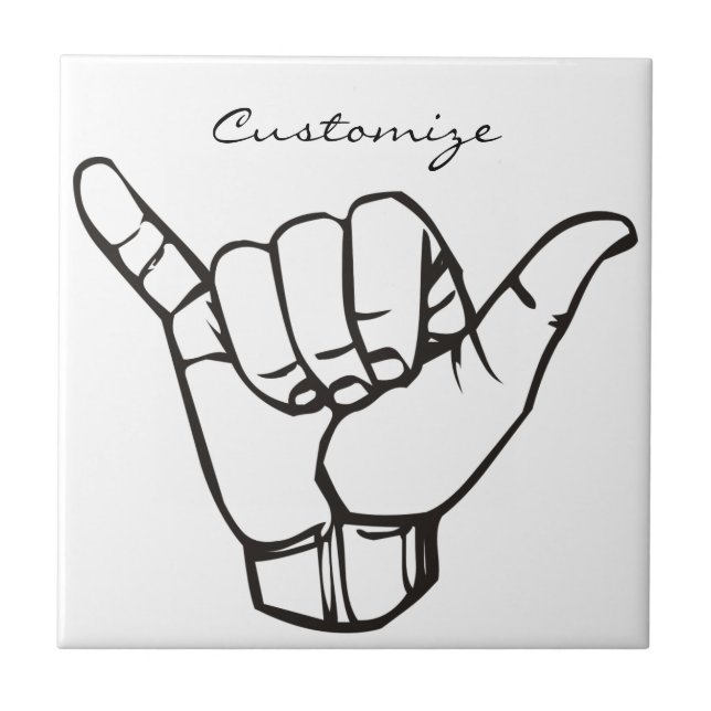 Hawaiian Shaka Brah Wave Thunder_Cove Fliese (Vorderseite)