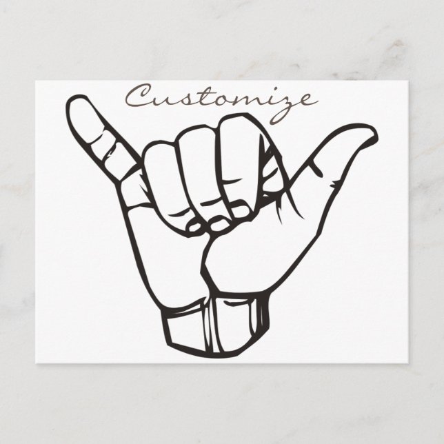 Hawaiian Shaka Brah Wave Thunder_Cove Postkarte (Vorderseite)