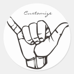 Hawaiian Shaka Brah Wave Thunder_Cove Runder Aufkleber