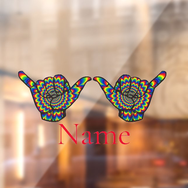 Hawaiian Shaka Psychedelic Thunder_Cove Fensteraufkleber (Blatt 2)