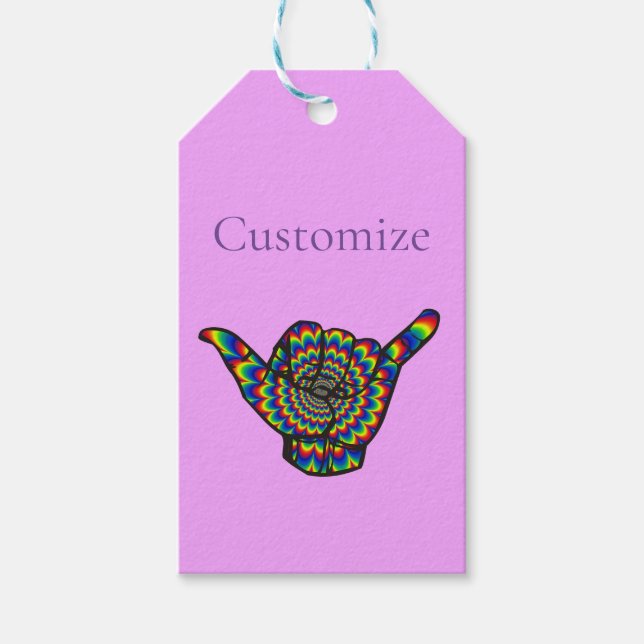 Hawaiian Shaka Psychedelic Thunder_Cove Geschenkanhänger (Vorderseite)