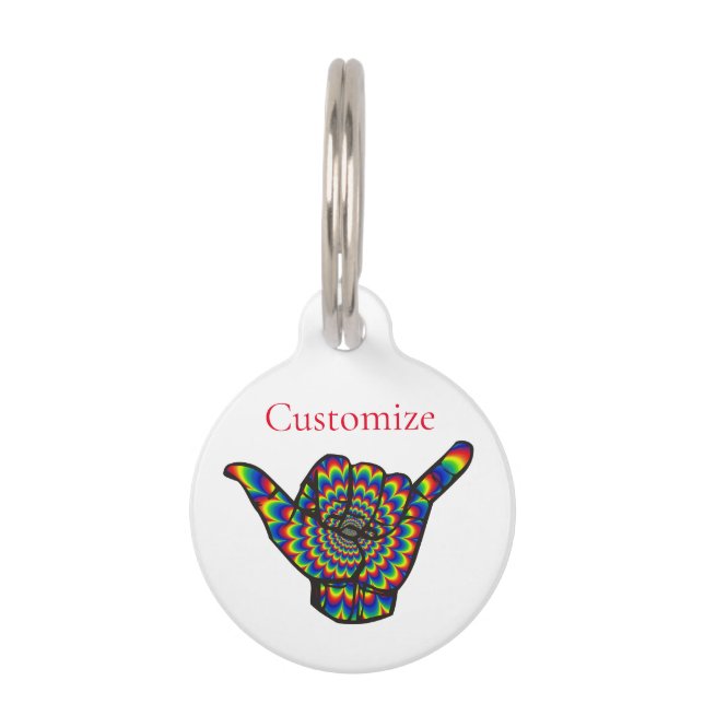 Hawaiian Shaka Psychedelic Thunder_Cove Haustiermarke (Vorderseite)