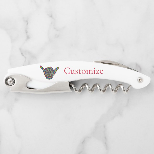 Hawaiian Shaka Psychedelic Thunder_Cove Kellnermesser (Vorderseite)