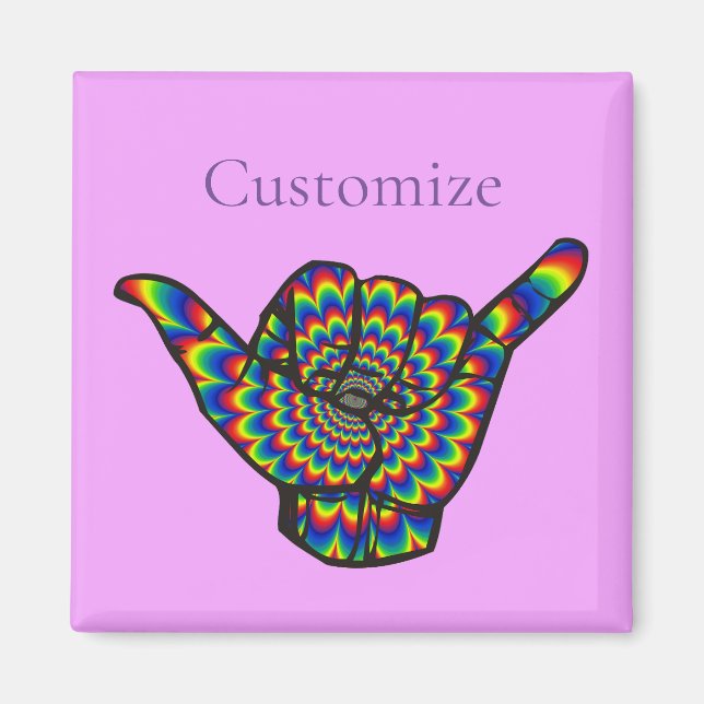 Hawaiian Shaka Psychedelic Thunder_Cove Magnet (Vorne)