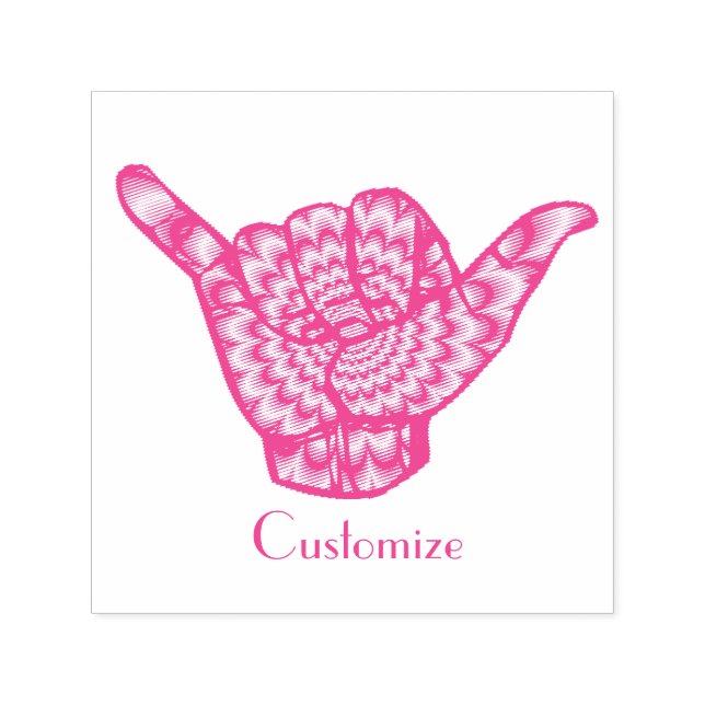 Hawaiian Shaka Psychedelic Thunder_Cove Permastempel (Design)