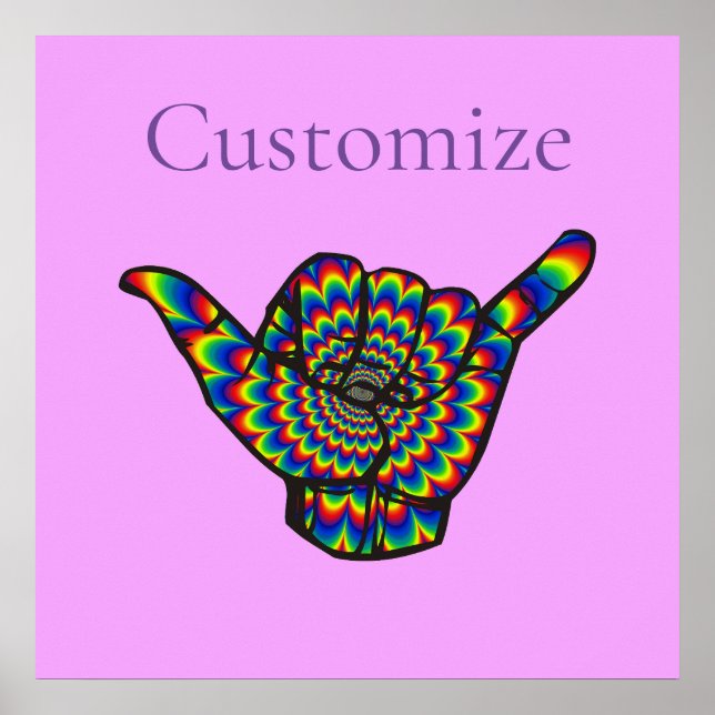 Hawaiian Shaka Psychedelic Thunder_Cove Poster (Vorne)