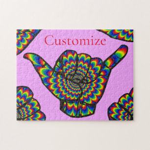 Hawaiian Shaka Psychedelic Thunder_Cove Puzzle