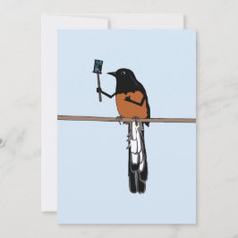 Hawaiian Shama Bird Selfie Feiertagskarte