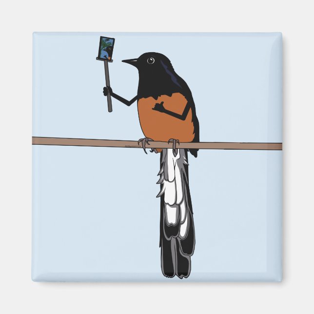 Hawaiian Shama Bird Selfie  Magnet (Vorne)