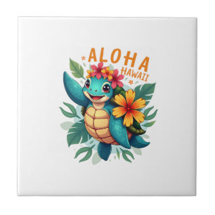 Hawaiian-Shirt Aloha Hawaii Meeresschildkröte Mädc Fliese
