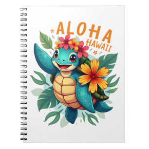 Hawaiian-Shirt Aloha Hawaii Meeresschildkröte Mädc Notizblock
