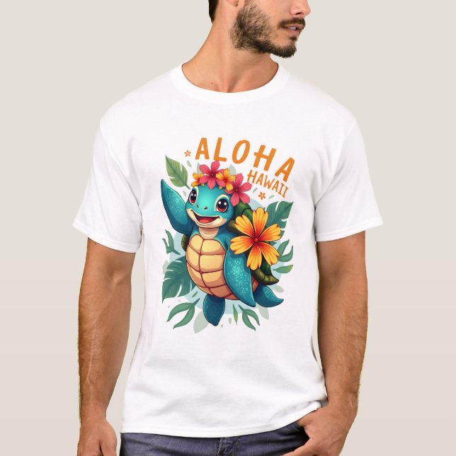 Hawaiian-Shirt Aloha Hawaii Sea Turtle Girl Women  T-Shirt (Vorderseite)
