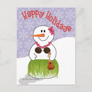 Hawaiian SnowWoman Postcard Postkarte