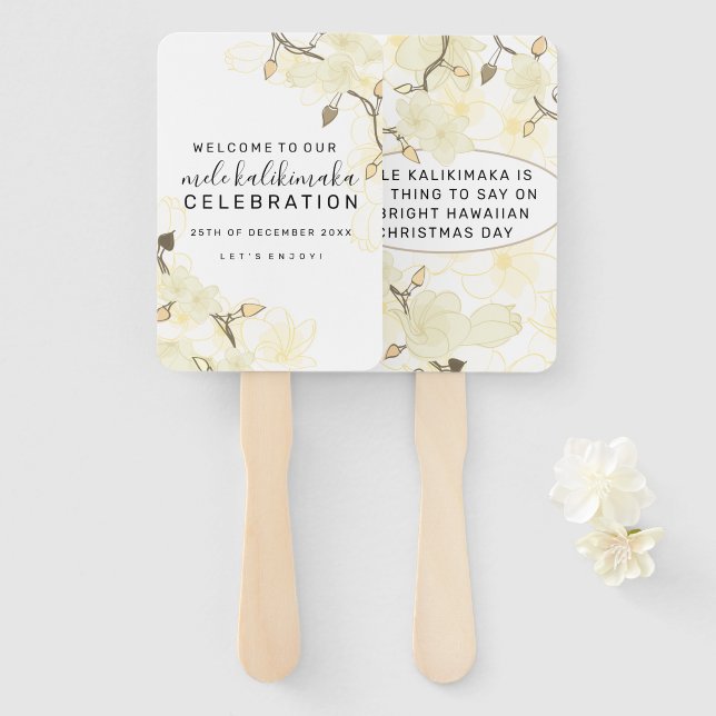 Hawaiian Soft Sun Weiße Blume Weihnachtslicht Fächer (Vorne und Hinten)