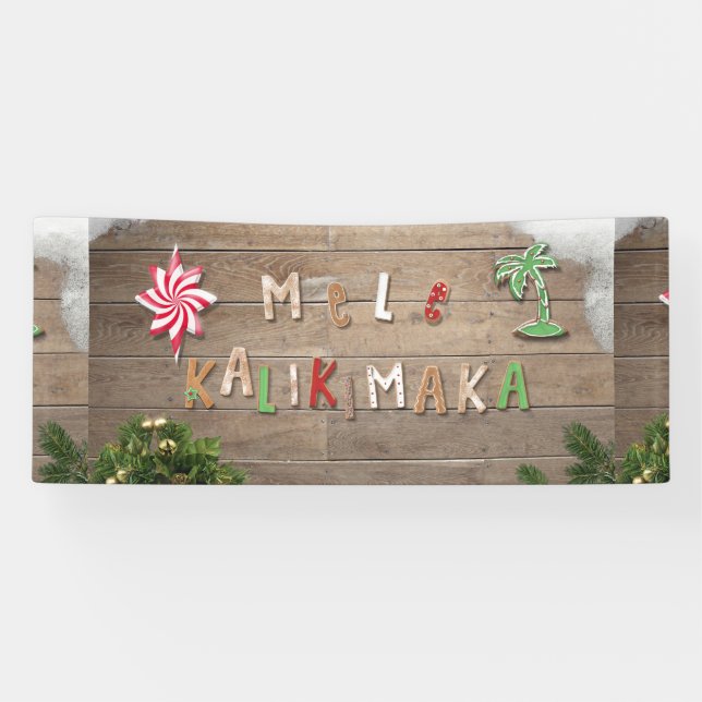 Hawaiian Style Gingerbrot Gruß Banner (Horizontal)