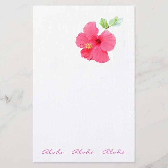 Hawaiian Style Hibiskus Stationery Anpassbar Briefpapier (Vorderseite)
