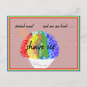 Hawaiian Style Shave Ice - Rainbow Flavor Postcard Postkarte