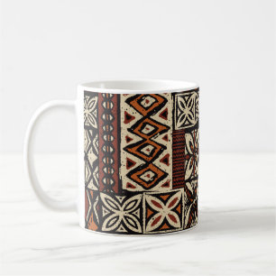 Hawaiian style tapa tribal fabric abstract patchwo kaffeetasse