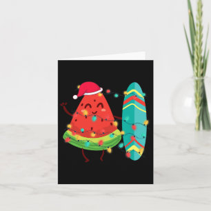 Hawaiian Summer Tropical Surfer Watermelon Christm Karte