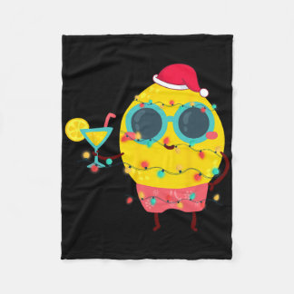 Hawaiian Summer Tropical Xmas Lemon Funny Christma Fleecedecke