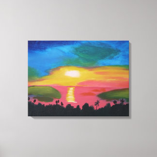 Hawaiian Sunset Acrylic Painting Canvas Print Leinwanddruck