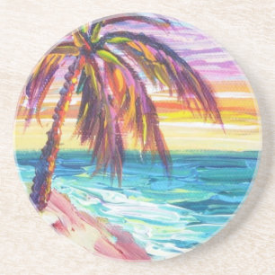 Hawaiian Sunset Coaster- Bernies Malerei Getränkeuntersetzer