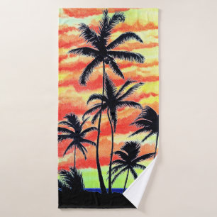 Hawaiian Sunset Coco Palms Badehandtuch
