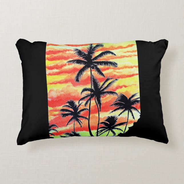 Hawaiian Sunset Coco Palms Dekokissen (Vorderseite)