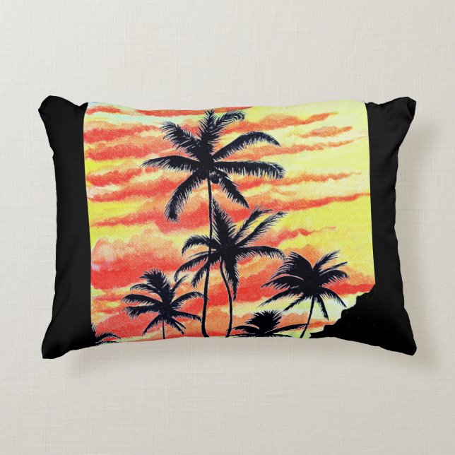 Hawaiian Sunset Coco Palms Dekokissen (Vorderseite)