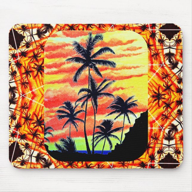 Hawaiian Sunset Coco Palms Mousepad (Vorne)