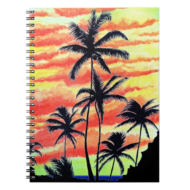 Hawaiian Sunset Coco Palms Notizblock (Vorderseite)