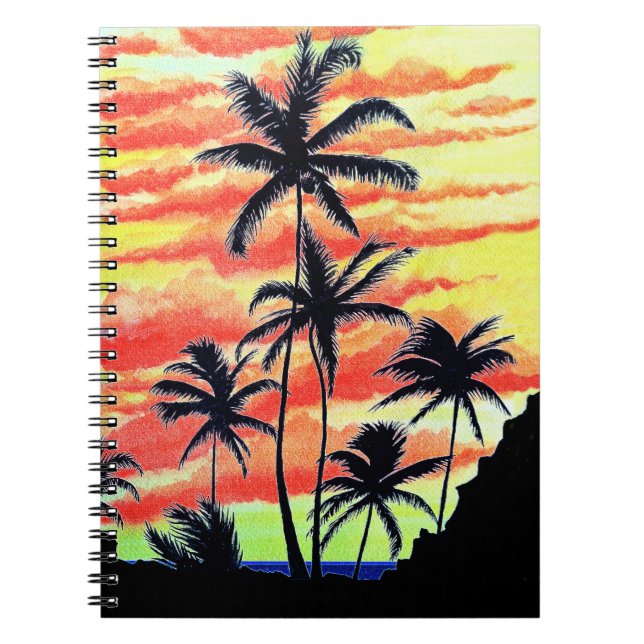 Hawaiian Sunset Coco Palms Notizblock (Vorderseite)