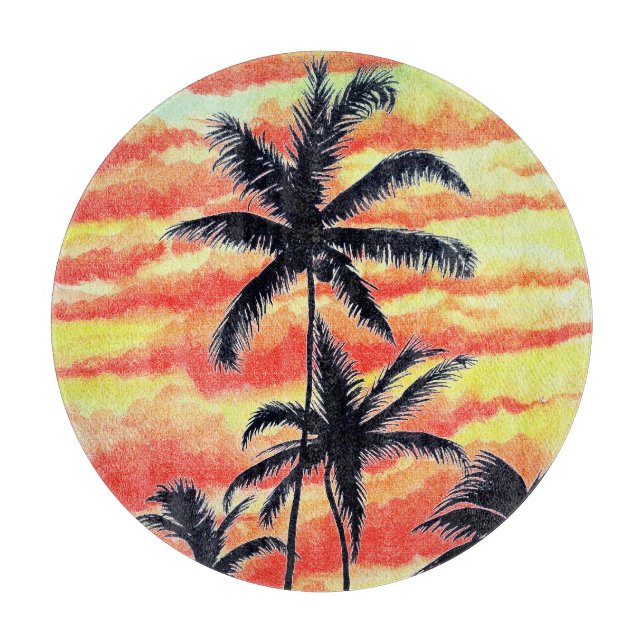 Hawaiian Sunset Coco Palms Schneidebrett (Vorderseite)