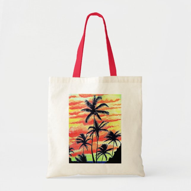 Hawaiian Sunset Coco Palms Tragetasche (Vorne)