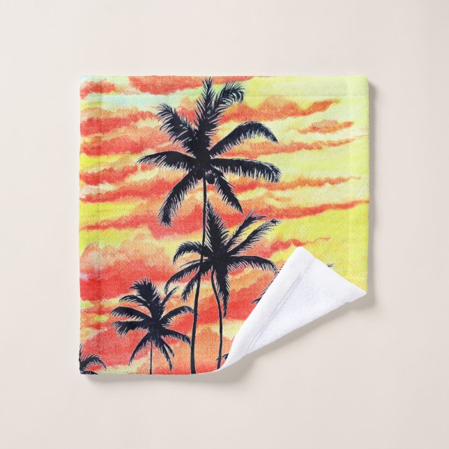 Hawaiian Sunset Coco Palms Waschlappen (Waschlappen)